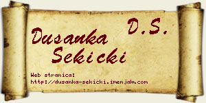 Dušanka Sekicki vizit kartica